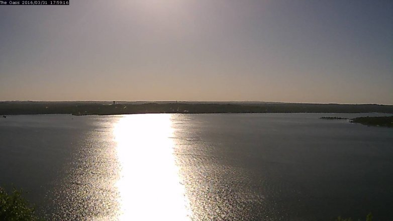 Lake Travis webcam, March 31, 2016 5:05 PM CT