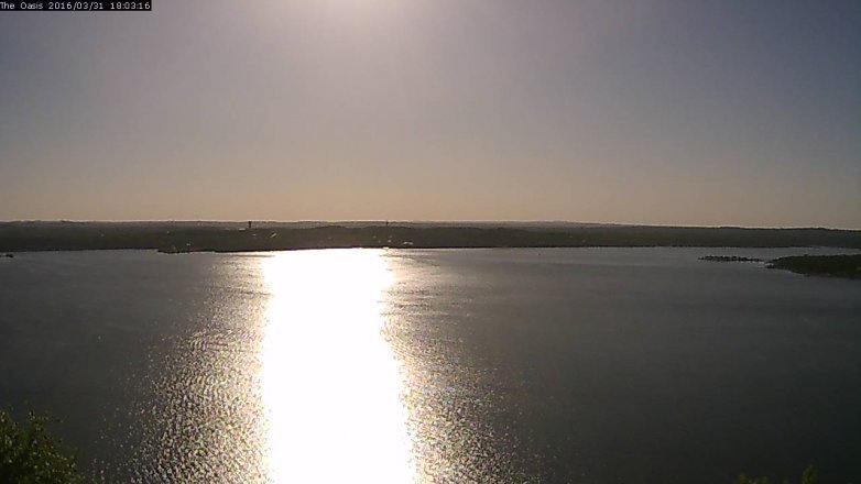 Lake Travis webcam, March 31, 2016 5:10 PM CT