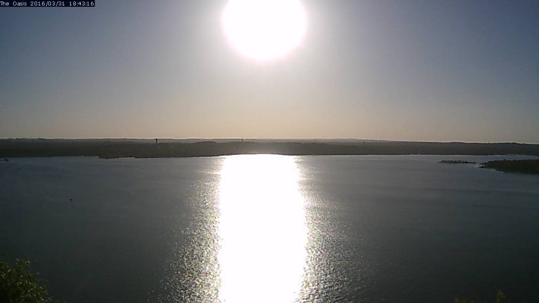 Lake Travis webcam, March 31, 2016 5:50 PM CT