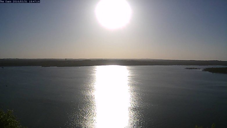 Lake Travis webcam, March 31, 2016 5:55 PM CT