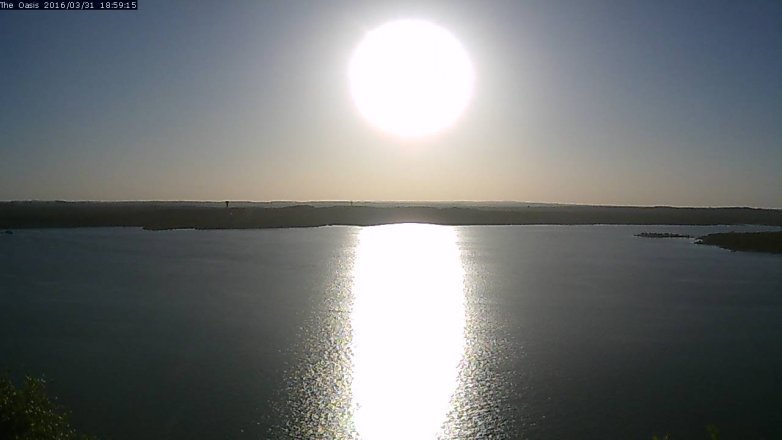Lake Travis webcam, March 31, 2016 6:05 PM CT