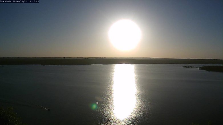 Lake Travis webcam, March 31, 2016 6:20 PM CT