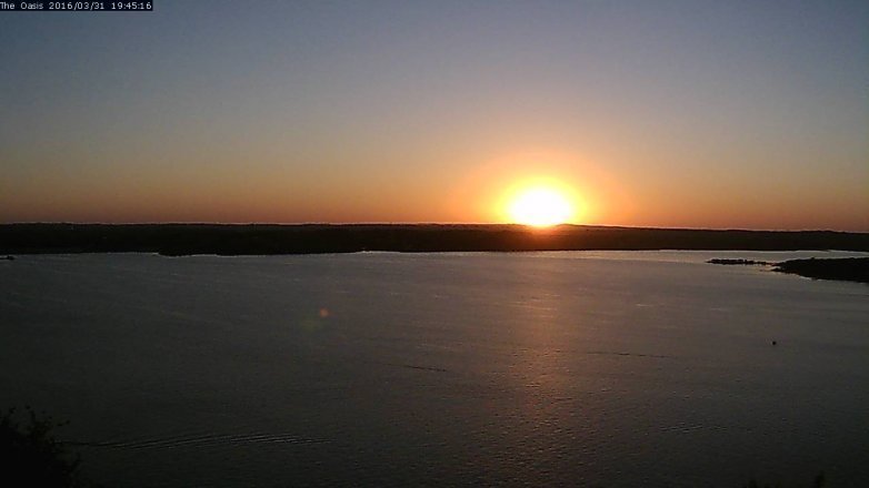 Lake Travis webcam, March 31, 2016 6:50 PM CT