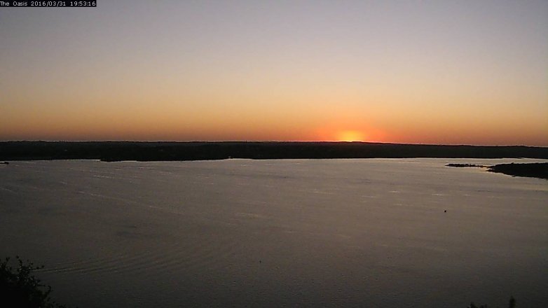 Lake Travis webcam, March 31, 2016 7:00 PM CT