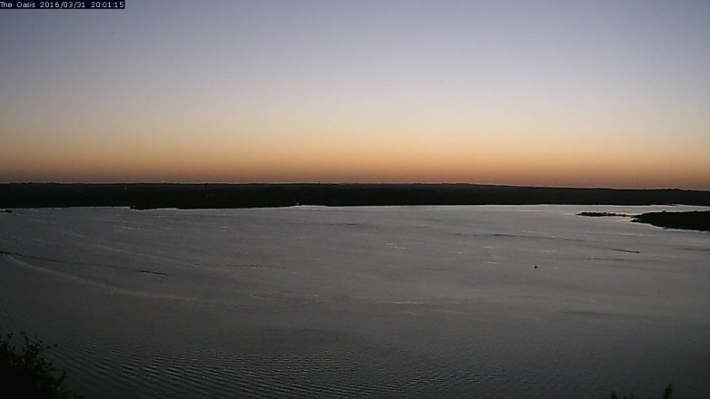 Lake Travis webcam, March 31, 2016 7:05 PM CT