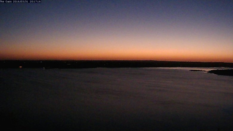 Lake Travis webcam, March 31, 2016 7:25 PM CT