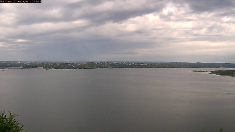 Lake Travis webcam, April 1, 2016 9:10 AM CT