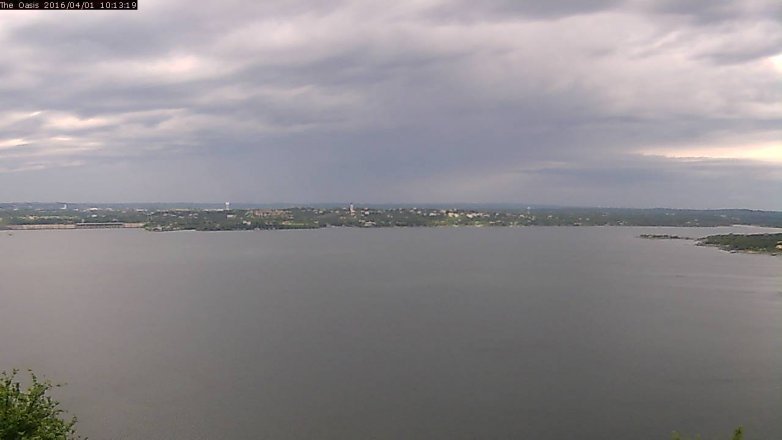 Lake Travis webcam, April 1, 2016 9:20 AM CT