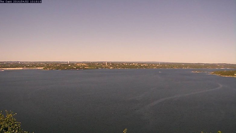 Lake Travis webcam, April 2, 2016 9:25 AM CT