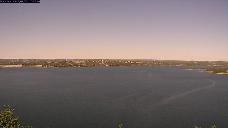 Lake Travis webcam, April 2, 2016 9:55 AM CT