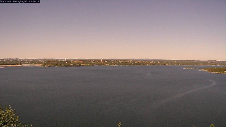 Lake Travis webcam, April 2, 2016 10:05 AM CT
