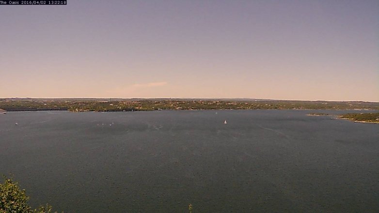 Lake Travis webcam, April 2, 2016 12:30 PM CT