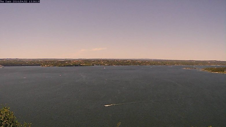 Lake Travis webcam, April 2, 2016 12:45 PM CT