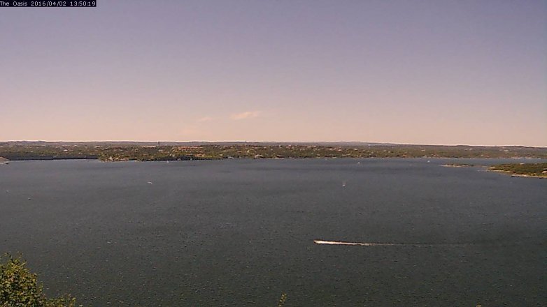 Lake Travis webcam, April 2, 2016 12:55 PM CT