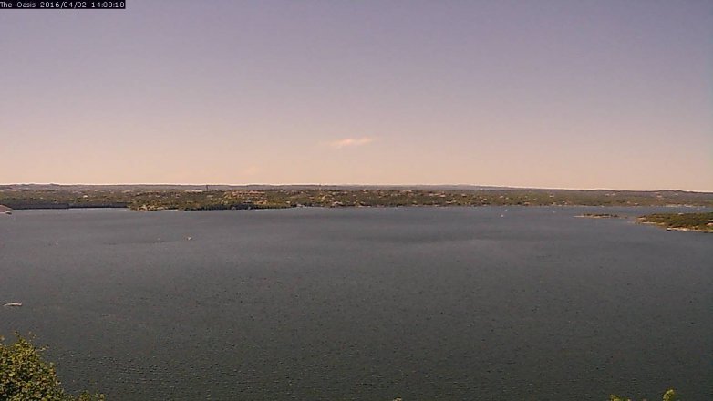 Lake Travis webcam, April 2, 2016 1:15 PM CT