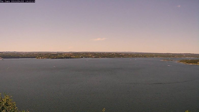 Lake Travis webcam, April 2, 2016 1:20 PM CT