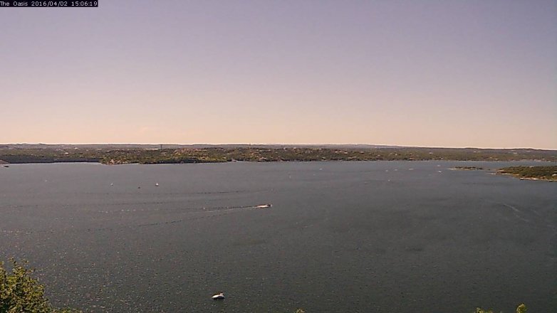 Lake Travis webcam, April 2, 2016 2:15 PM CT