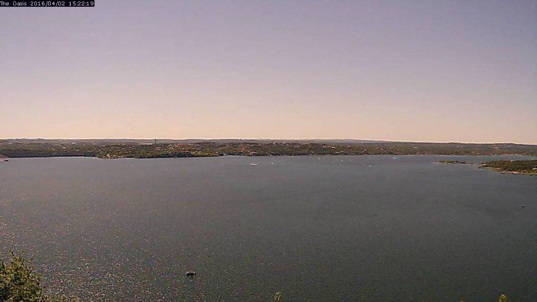 Lake Travis webcam, April 2, 2016 2:30 PM CT