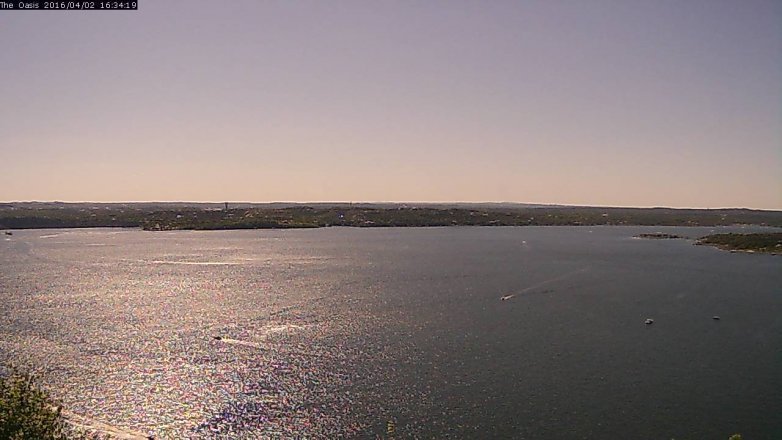 Lake Travis webcam, April 2, 2016 3:40 PM CT