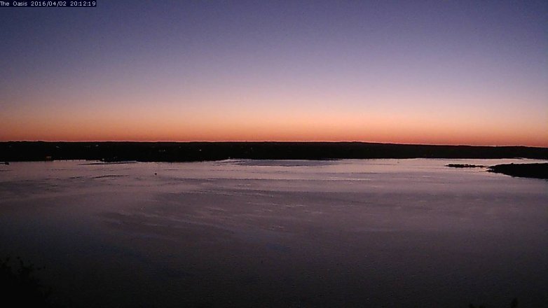 Lake Travis webcam, April 2, 2016 7:20 PM CT