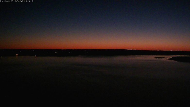 Lake Travis webcam, April 2, 2016 7:30 PM CT