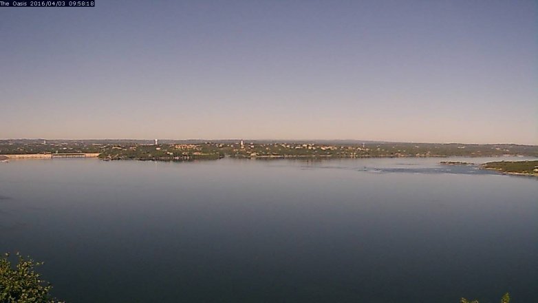 Lake Travis webcam, April 3, 2016 9:05 AM CT