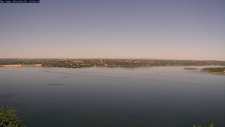 Lake Travis webcam, April 3, 2016 9:15 AM CT