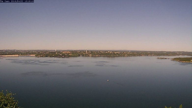 Lake Travis webcam, April 3, 2016 9:25 AM CT