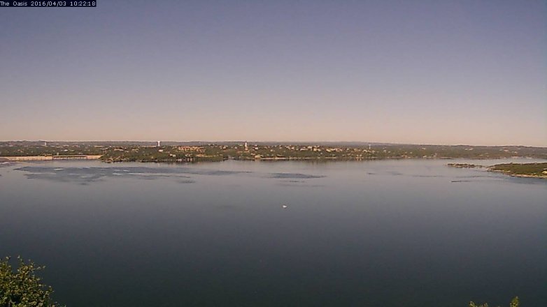 Lake Travis webcam, April 3, 2016 9:30 AM CT