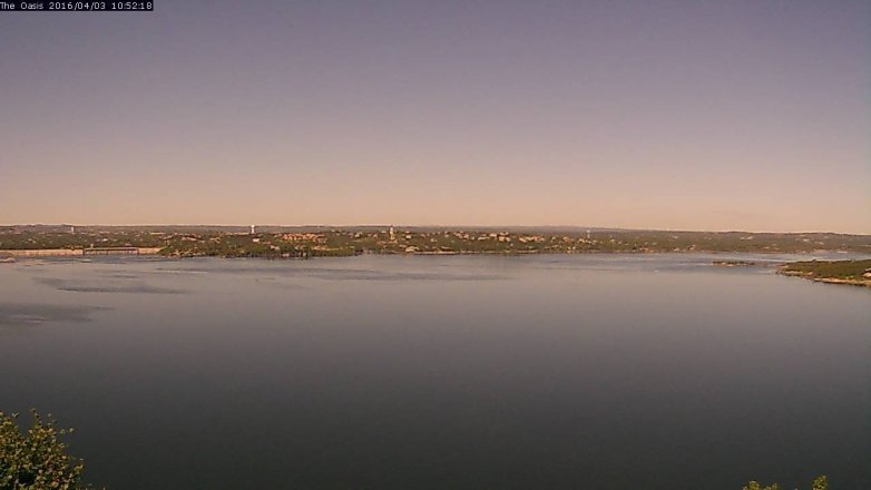 Lake Travis webcam, April 3, 2016 10:00 AM CT