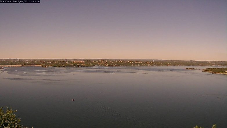 Lake Travis webcam, April 3, 2016 10:20 AM CT