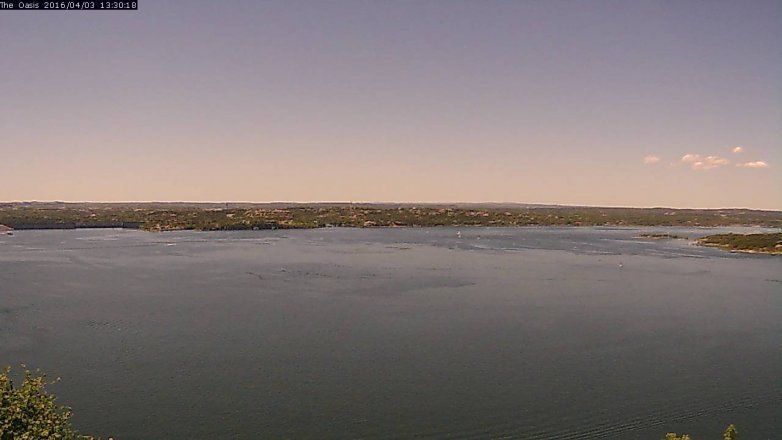 Lake Travis webcam, April 3, 2016 12:35 PM CT