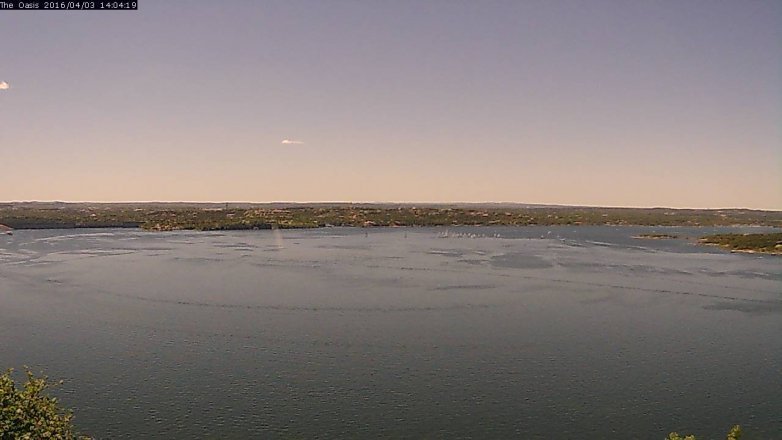 Lake Travis webcam, April 3, 2016 1:10 PM CT