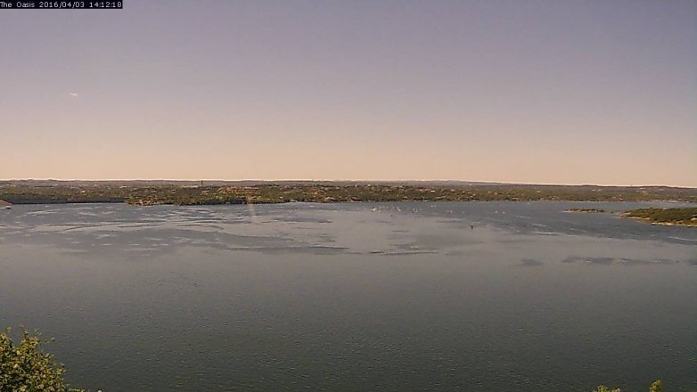 Lake Travis webcam, April 3, 2016 1:20 PM CT