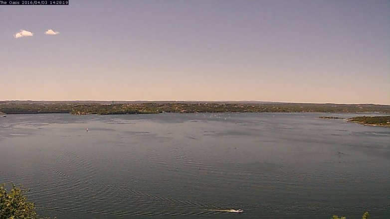 Lake Travis webcam, April 3, 2016 1:35 PM CT