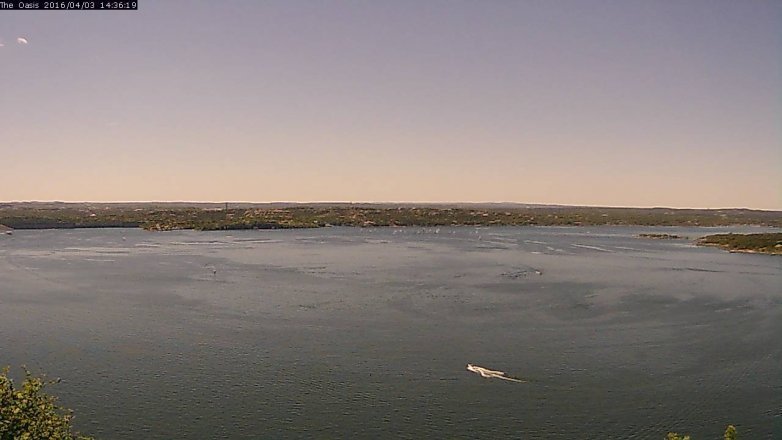 Lake Travis webcam, April 3, 2016 1:40 PM CT