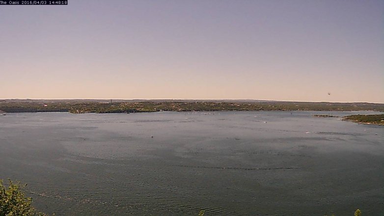 Lake Travis webcam, April 3, 2016 1:55 PM CT