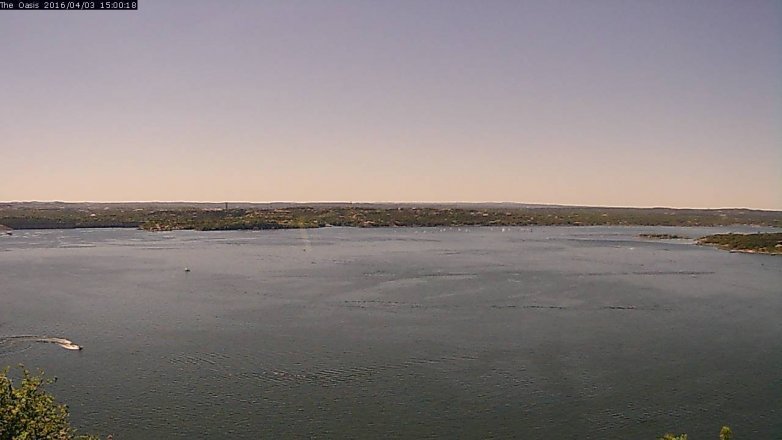 Lake Travis webcam, April 3, 2016 2:05 PM CT