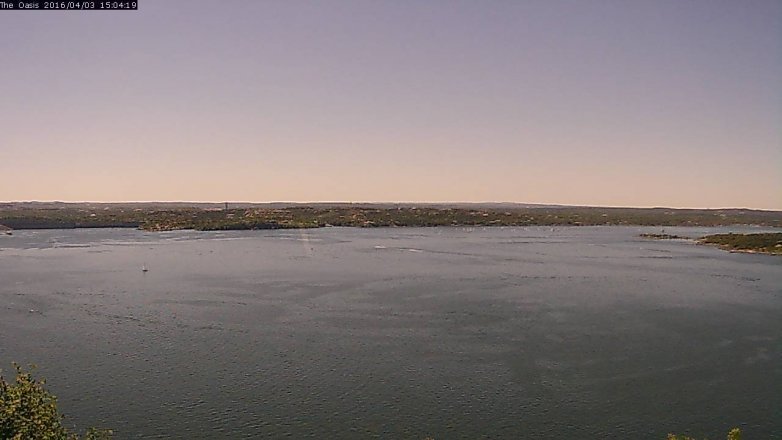 Lake Travis webcam, April 3, 2016 2:10 PM CT