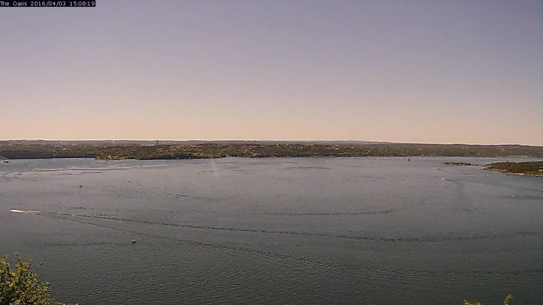 Lake Travis webcam, April 3, 2016 2:15 PM CT