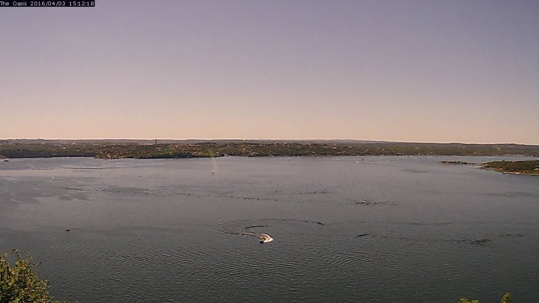 Lake Travis webcam, April 3, 2016 2:20 PM CT