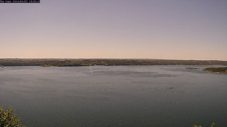 Lake Travis webcam, April 3, 2016 2:25 PM CT
