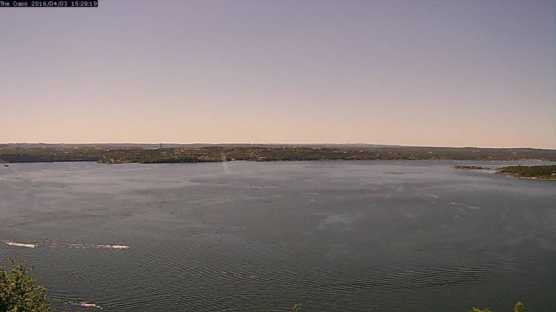 Lake Travis webcam, April 3, 2016 2:35 PM CT
