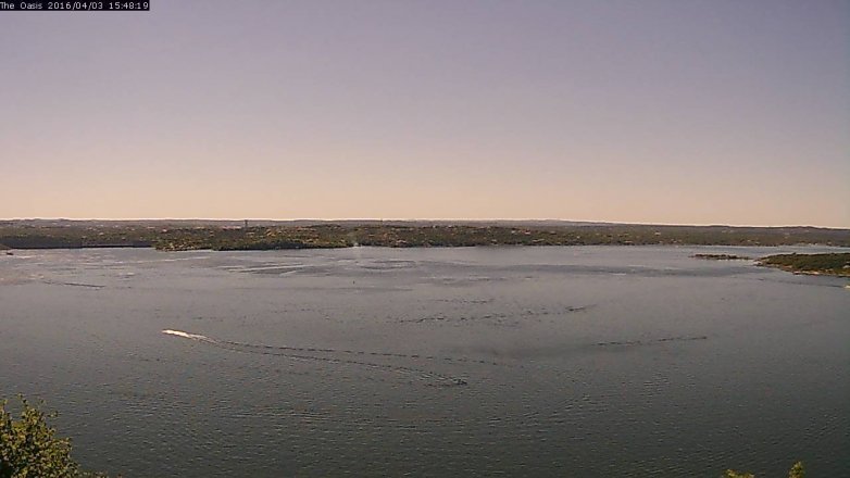 Lake Travis webcam, April 3, 2016 2:55 PM CT