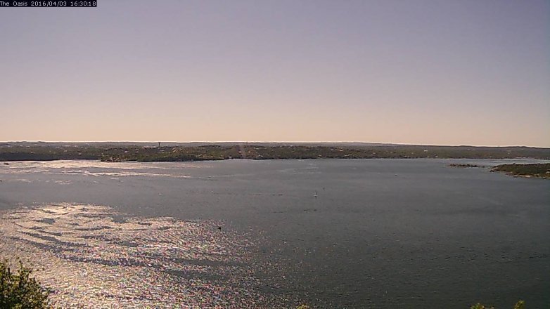 Lake Travis webcam, April 3, 2016 3:40 PM CT