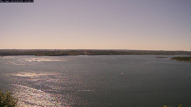 Lake Travis webcam, April 3, 2016 3:45 PM CT