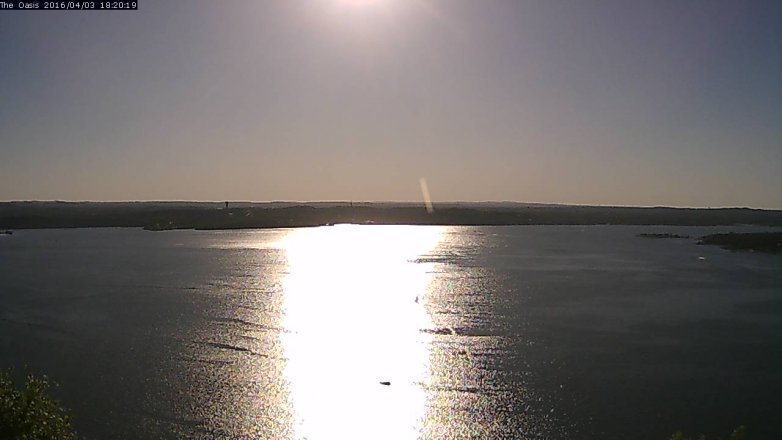 Lake Travis webcam, April 3, 2016 5:25 PM CT
