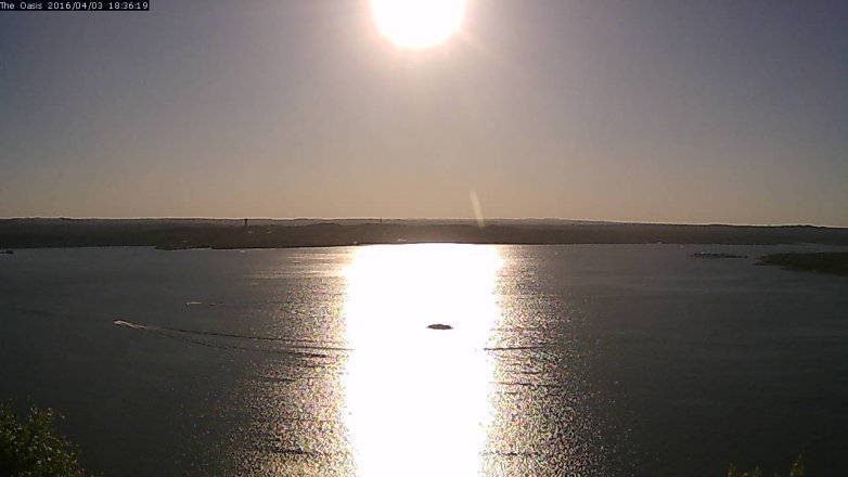 Lake Travis webcam, April 3, 2016 5:45 PM CT