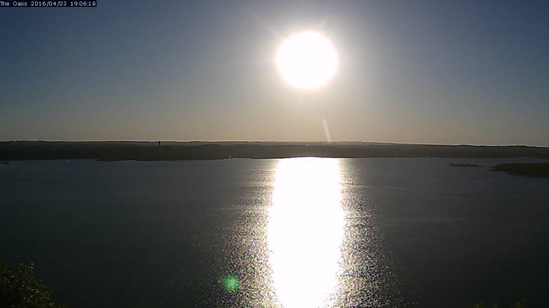 Lake Travis webcam, April 3, 2016 6:15 PM CT