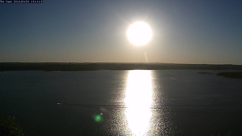 Lake Travis webcam, April 3, 2016 6:20 PM CT